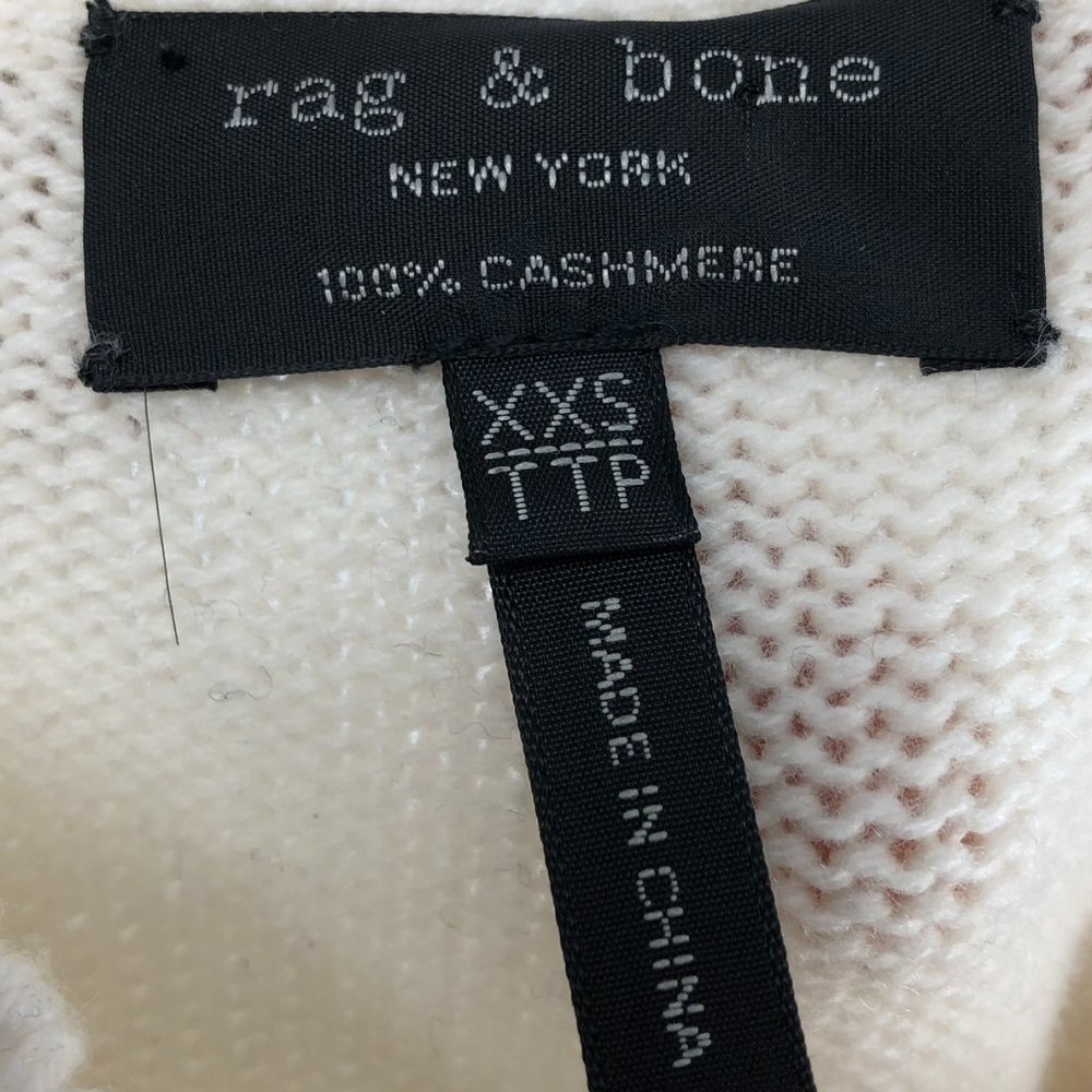 rag & bone White and Navy Funnel Neck Colorblock Sweater - Picture 4 of 16